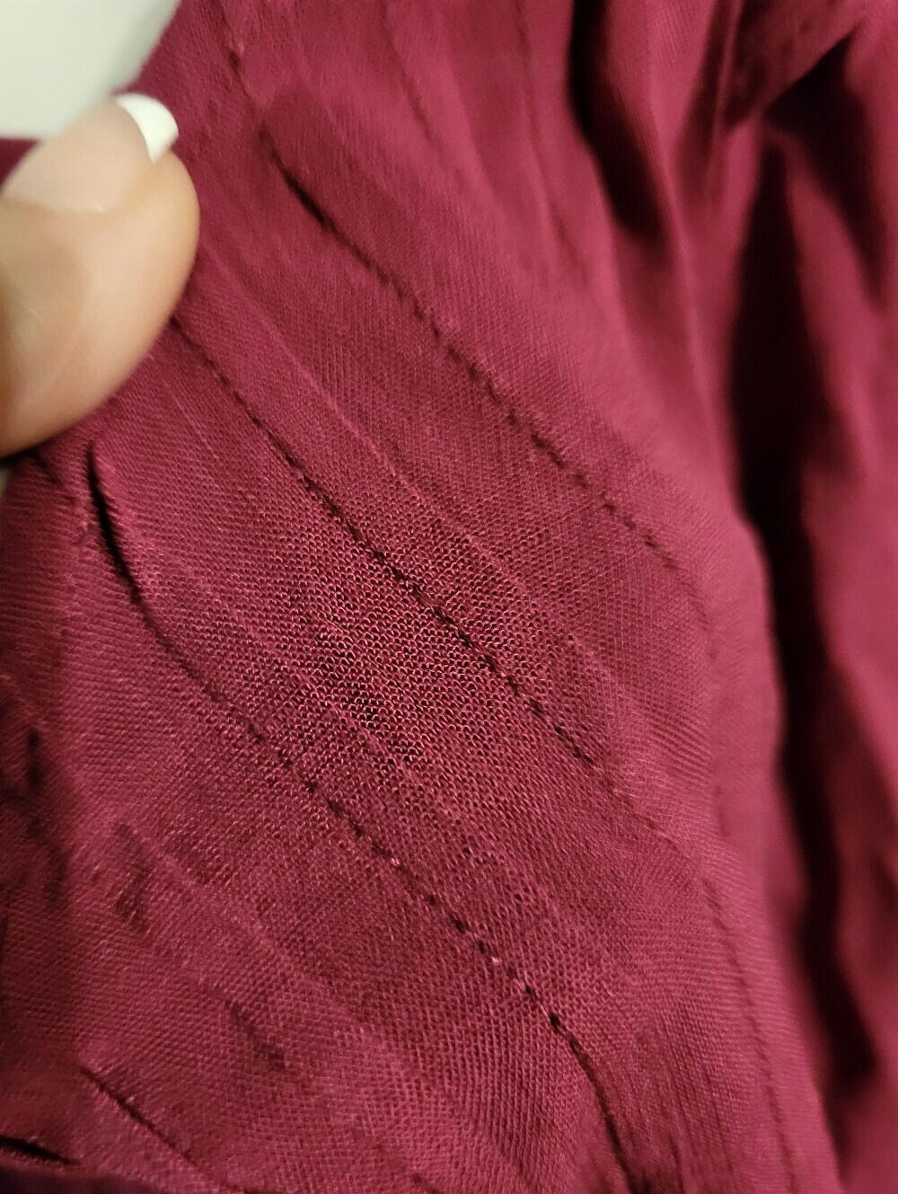 TORRID BURGUNDY RUFFLE TOP SIZE 0 - Picture 4 of 5